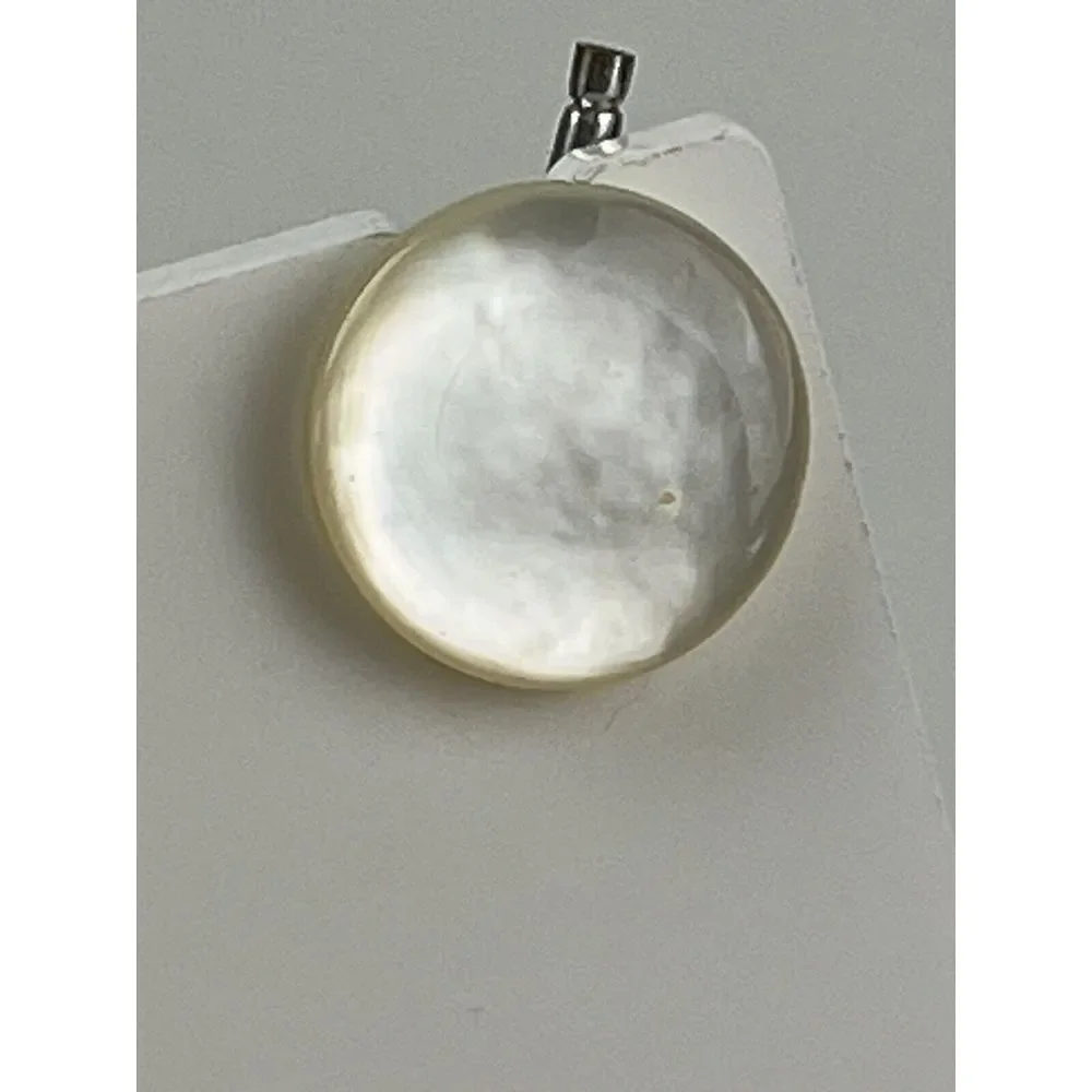 Vintage Men's Round Pearly White Button Toggle Cufflinks Cuff Links  .50